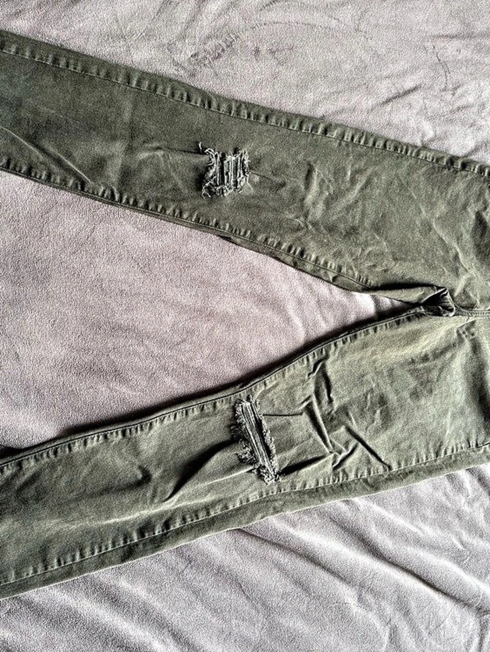 American Eagle Super Hi-Rise Jegging Olive Skinny Pants Size 12 X-Long
